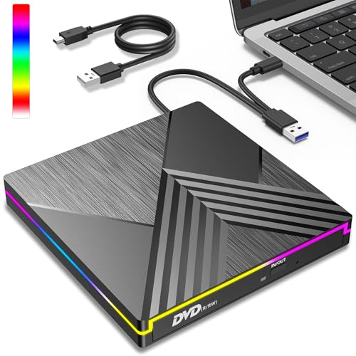 Masterizzatore DVD CD Esterno, USB 3.0 Type C Lettore CD