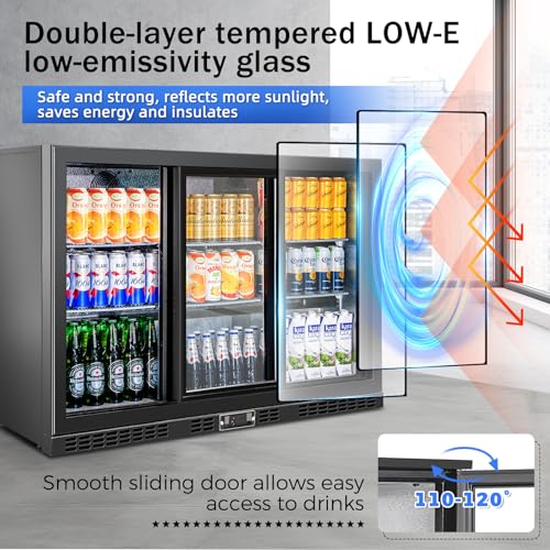 Image of 10.5 Cu.Ft Back Bar Cooler, 3 Sliding Glass Doors, ETL