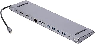 BIBABLYKE 12 in 1 Type C Docking Station Type C Hub to High Definition Port USB3.0, RJ45, PD100W, Expand Your Connectivities