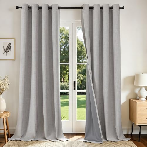 Joydeco Blackout Curtains 96 Inches Long, Light Blocking Curtains for Bedroom 2 Panels with Grommets, Thermal Insulated, Noise Reducing Room Darkening Drapes Privacy Protection for Living Room Window