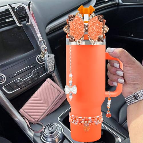Hpebl 9PCS Accessories for Stanley Cup 30 40oz Tumbler Accessories,Orange - image 5