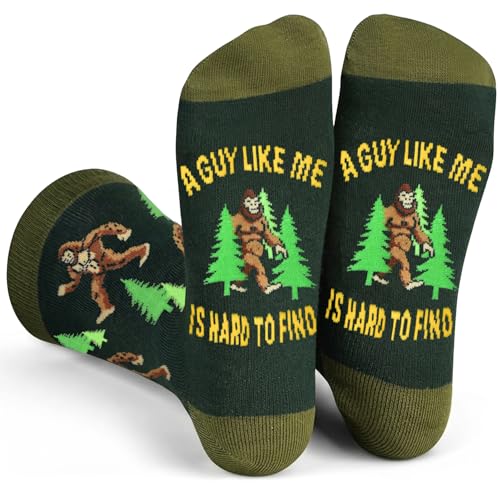 GOLIN Funny Bigfoot Gifts for Women Men Retro Sasquatch Themed Novelty Crew Socks Silly Sarcastic Stocking Stuffers