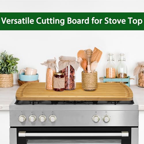 30 x 20 Extra Large Cutting Board, Bamboo Stove Top Cover, Over the Sink Cutting Board with Juice Groove, Heavy Duty Charcuterie Board for Kitchen