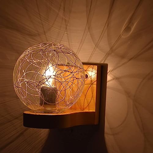 Image of Home Decor Wall Lights Glass Lamp Shade with Premium Finish & E27 Bulb Holder for Living Room, Bedroom, Balcony, Kitchen, Cafes | Decorative Night Lamps Fixtures | Elegant Wall Hanging Lights