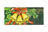 Seasonal, Easy-to-Clean, Evergreen Merry Christmas Holiday Bells Holiday Sassafras Mats