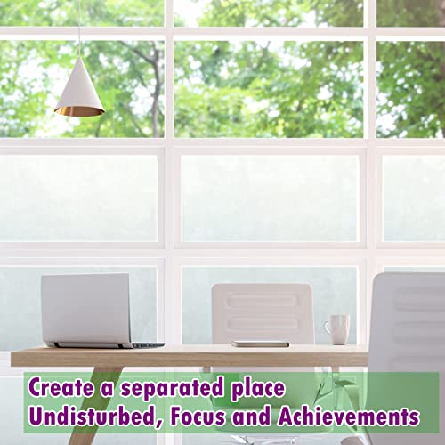 VSUDO Privacy Window Film, White Frosted Glass Pattern Window Tint for Home Static Cling Window Glass Sticker (30x200 cm) - Image 2