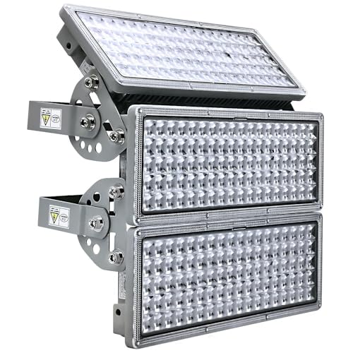 Kekeou 42000LM Stadium Lights Outdoor LED Flood Light 300W 6500K IP67 Waterproof 1500 Watt Equivalent with 3 Adjustable Heads Wider Lighting Angle for Sports Fields and Court
