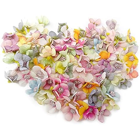 Honbay 100PCS Assorted Fabric Flower Heads Cover