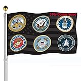 Military All Branch Flag 3x5 Outdoor Double Sided Made In USA- Armed Forces Army Navy Marines Coast