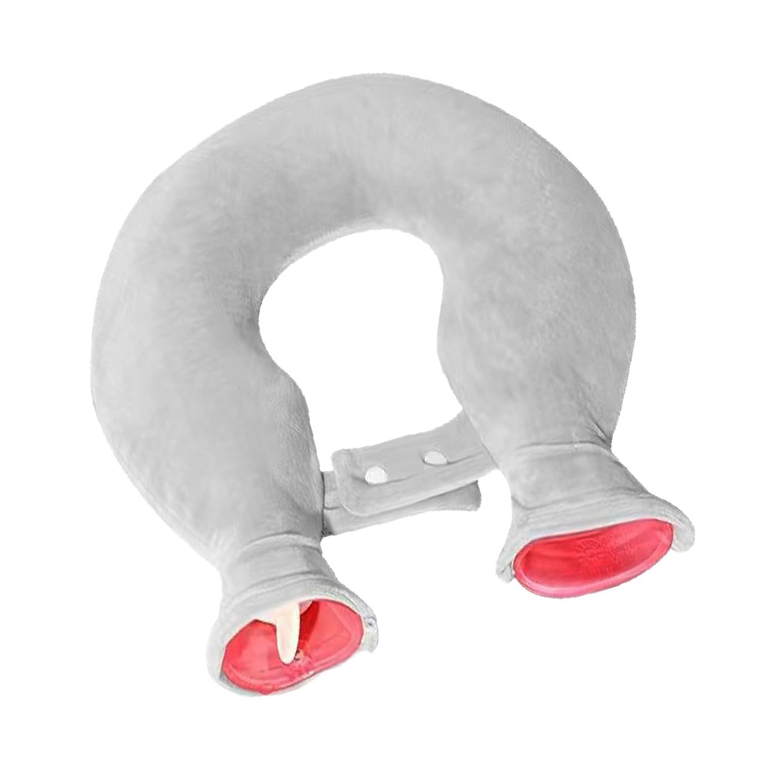 Borsa dell'acqua calda in PVC con morbida copertura in pile | Terapia del calore per collo, spalle e schiena | Inodore, lavabile, riutilizzabile (Grigio)