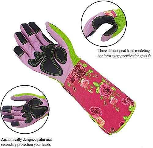 Long Gardening Gloves for Women,Unusual Gardening Gifts for Women Ladies,Personalised Mothers Day Gifts for Mum Grandma,Heavy Duty Thorn Proof Garden Work Gloves 37CM Arm Sleeves Untill Elbow (Pink) - Image 3