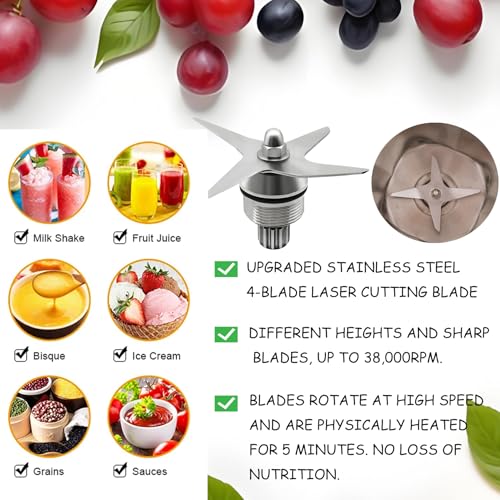 Image of Stainless Steel Container 64oz, Compatible with Vit 5200 5000 6300 Vm0103 Vm0197 E310 A2500 Classic /Commercial etc Series Blender, 64oz Stainless Steel Pitcher Jar Cup,5 Years Warranty