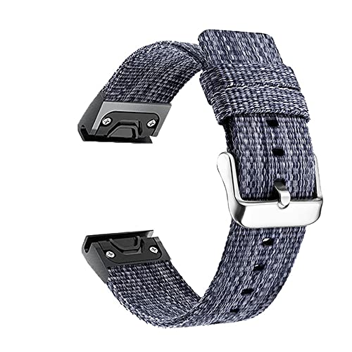 shuyao Correa de reloj de 26, 22, 20 mm para Garmin Fenix 7, 7X, 6, 6S, Pro 5, 5X Plus 3 HR 935, nailon de liberación rápida, correas de correa de muñeca Easyfit (color: azul, tamaño: 26 mm) Cover