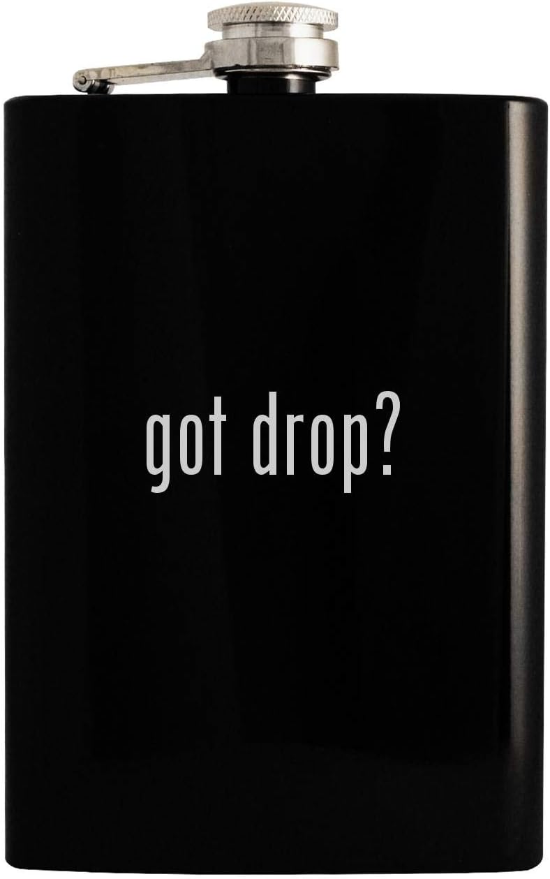 got drop? - 8oz Hip Drinking Alcohol Flask, Black