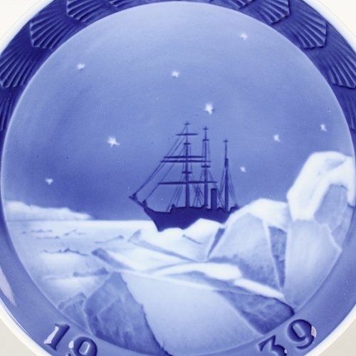 1939年　ロイヤルコペンハーゲン　イヤープレート　流氷の海を航行する帆船 1939年 ロイヤルコペンハーゲン イヤープレート 流氷の海を航行