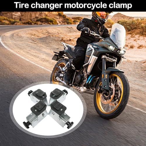 BONJUME 4tlg Motorradreifen Adapter, Motorradreifen Adapter für Reifenmontiermaschinen Unter 49 mm Standard Backenkralle Hochwertiger Stahl Vernickelte Oberfläche Reifenwechsler-Adapter