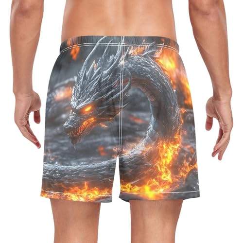 Dragon Cool Mens Swim Trunks with Liner, Cool Quick Dry Beach Swim Shorts, Swimwear Bathing Suits S2