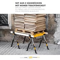 STRONGBOLD Arbeitsbock 2er-Set H700, Schwerer Sägebock für multifunktionale Anwendungen, einschließlich Metall und Brennholz, ideal für den Werkbankaufbau, mit kompaktem Design – Ansicht 3