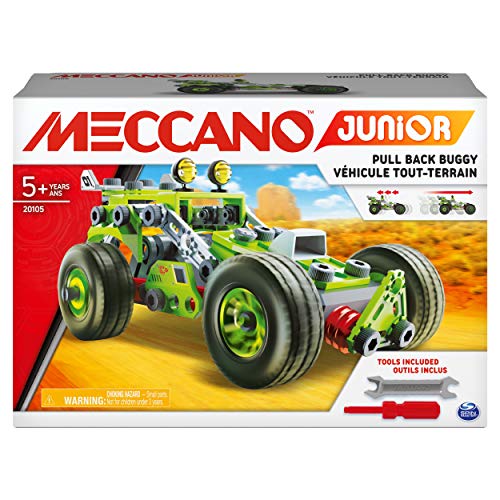 MECCANO 6055133 Junior, Kit de construcción de Buggy, 3 en 1, Modelo Steam, para niños de 5 años en adelante, Multicolor