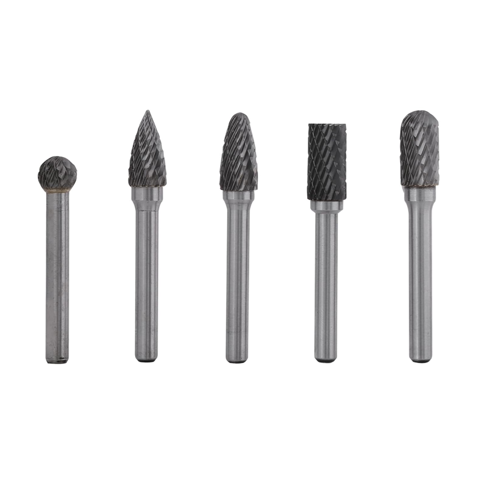 5 pezzi di mole abrasive in acciaio al tungsteno, kit di punte da taglio rotative con gambo da 6 mm e testa da 10 mm per smerigliatrici a stampo, mole rotative in carburo per intag