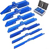 7-teiliges Aluminium-Holzbearbeitungs-Setup mit Linealmarkierungen für Zaunherstellung und Frästischzubehör (blau)