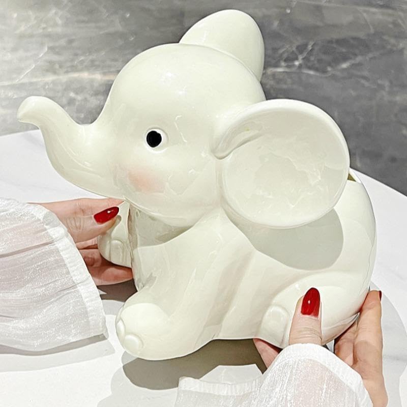 ティッシュボックス、かわいい象のティッシュホルダー、ティッシュ収納ボックス1個、リビングルームのコーヒーテーブル用ホームオーガナイザ