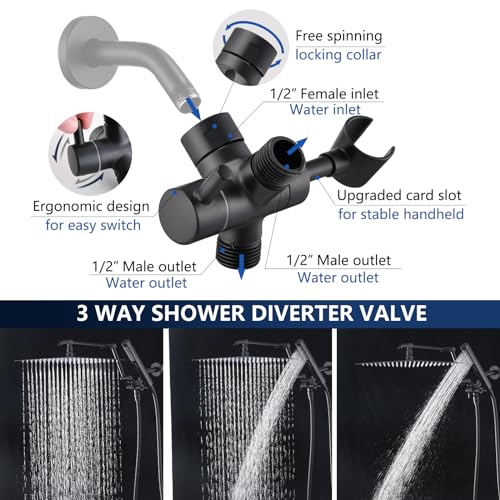 Pomme de douche à effet pluie 30,5 cm pour augmenter la pression d'eau - 6