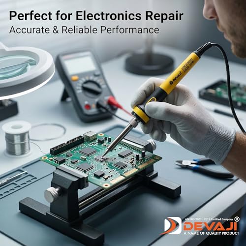 Image of DEVAJI 622 40W Soldering Iron 220V Fast Heating Electric | Copper Tip, Indicator Light, Heat Resistant Grip | Mobile Repair, PCB, Electronics, Circuit Board Tool