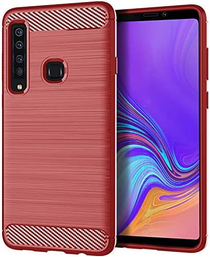 LuckyMi Case for Galaxy A9 2018,Samsung Galaxy A9 2018 Case,TPU Shock Absorption Technology Full Protective Case Carbon Fiber Cover for Samsung Galaxy A9 2018 SmartPhone (Red)