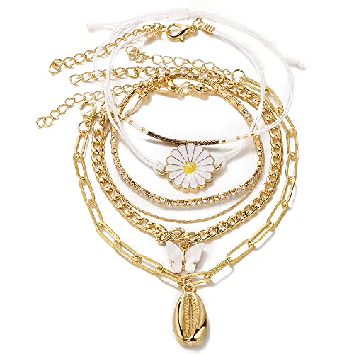 Image of Shining Diva Fashion Stylish Multilayer Gold Plated Bangle Bracelet for Women and Girls