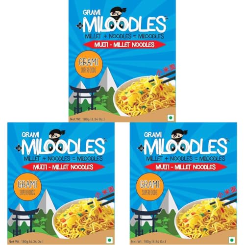 Image of Grami Superfoods - Multi Millet Noodles - No Maida | Not Fried |No Preservative | No Artificial Flavour Added | No MSG | Low GI | No Oil | Cholesterol Free Millet Noodles-180gm (Pack of 3)