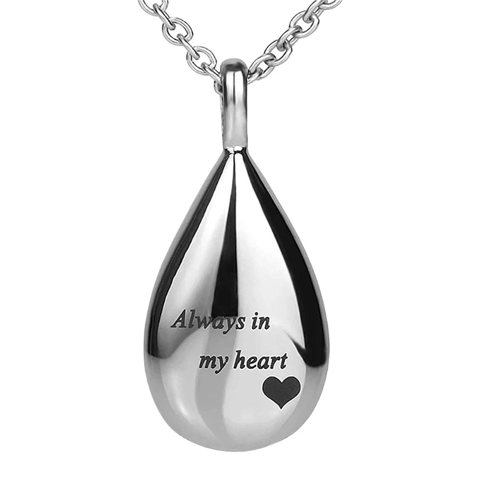 LOAFTWICRE Pet Urn Teardrop Ashes Keepsake Urn Simple Cremation Memorial-Always In My Heart