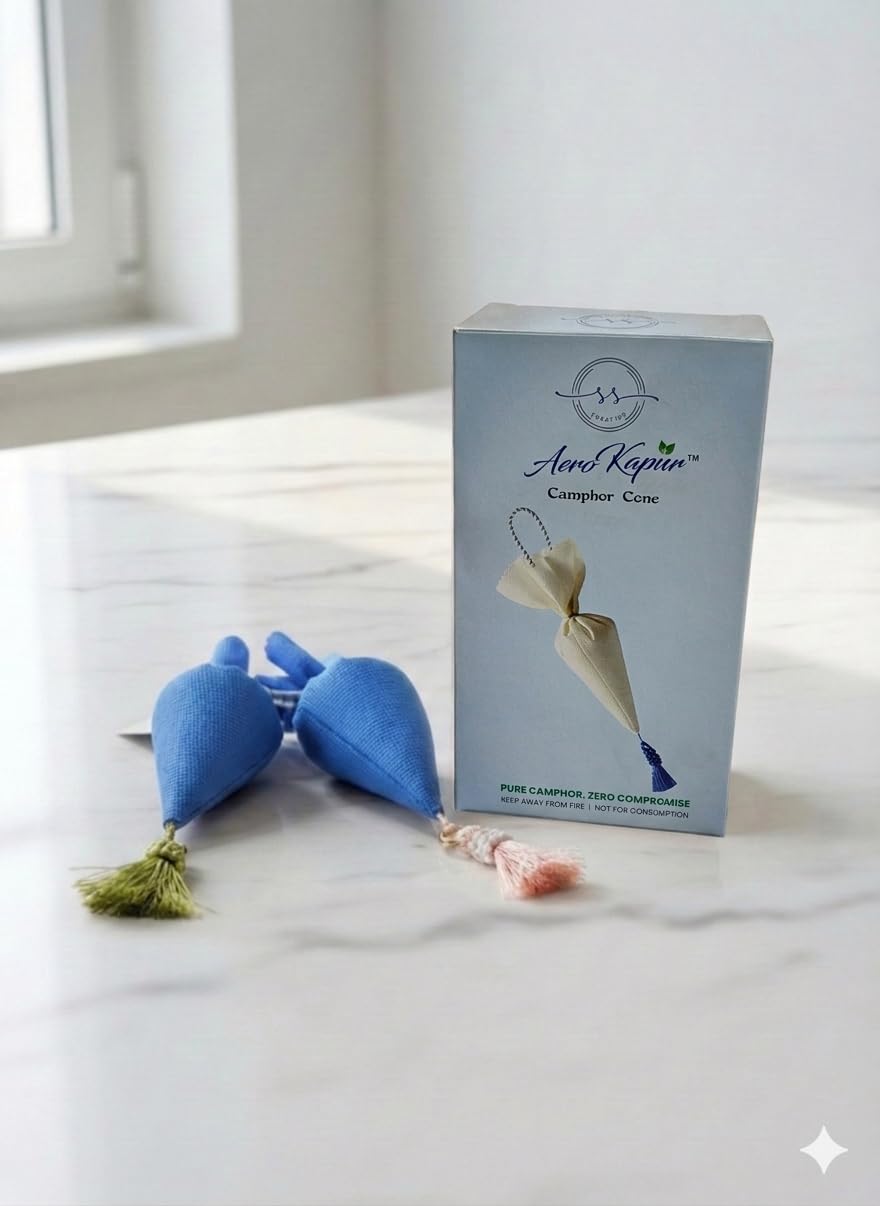 AeroKapur Camphor Cone|Pack of 1 (2 Pcs)|SS Creation|100% Natural Air Freshener|Car, Wardrobe, Bathroom & Home|30g X 2 Unit =60 gm|Long-Lasting|Upto 20 Days|Room Purifier, Air Purifier & Fragrance-image-14