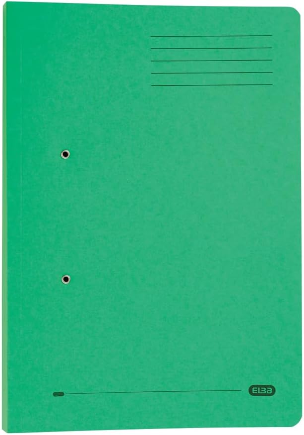 Elba Foolscap Strongline Spring Pocket Files, Green, 320 GSM, Pack of 25