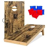 UKASE Solid Wood Regulation Size Cornhole Set, 2'x4' Waterproof Bean Bags Toss Game, Portable Cornho