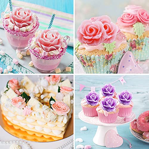 6Pcs 3D Flower Silicone Molds Set, Bloom Rose Silicone Molds For Soap Making ,Peony Molds For Handmade Chocolate, Cupcake, Dessert Decoration (6Pcs A) #TOP5