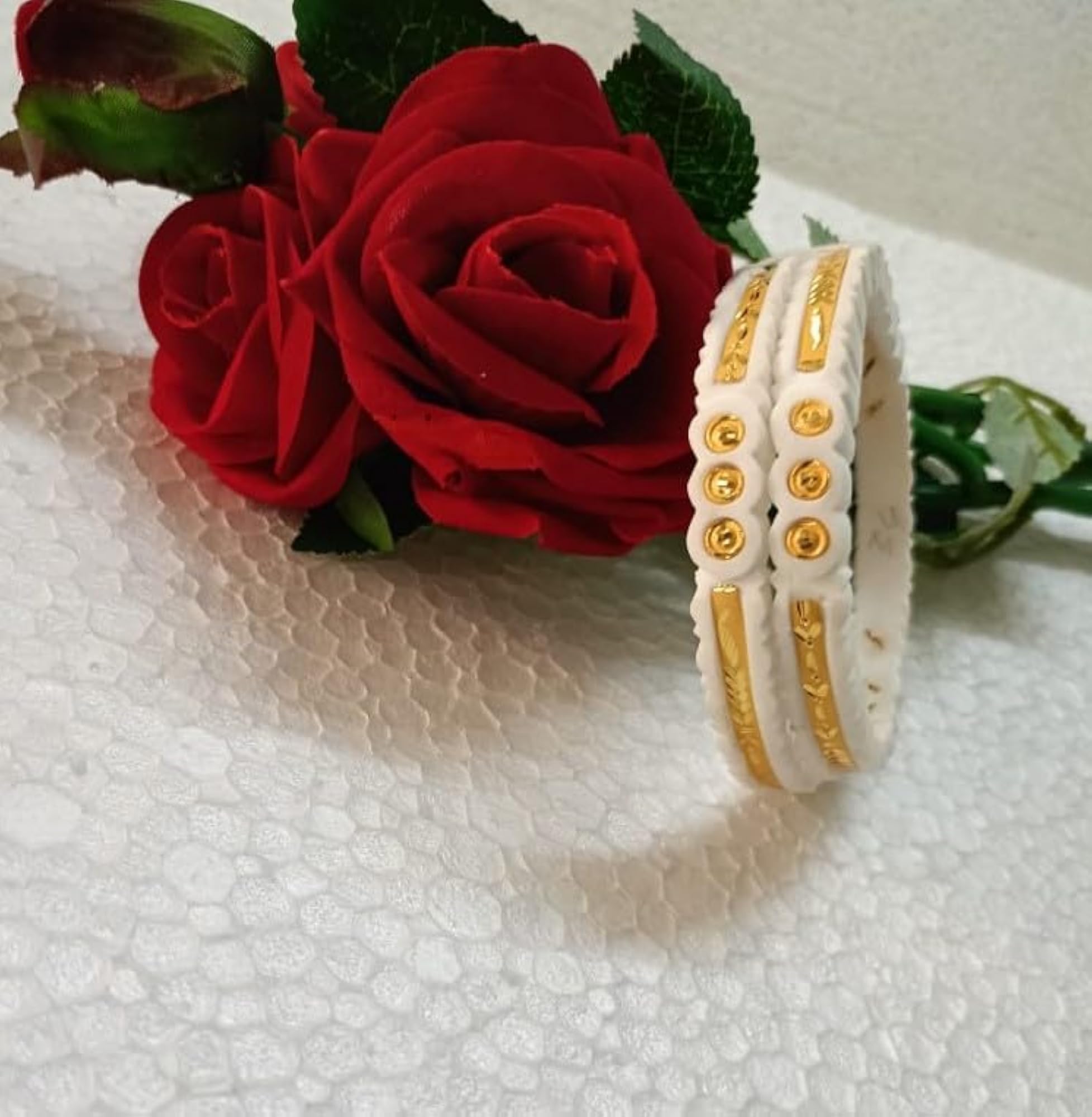 Women's Gold Plated Pola Bangles with Motor Design