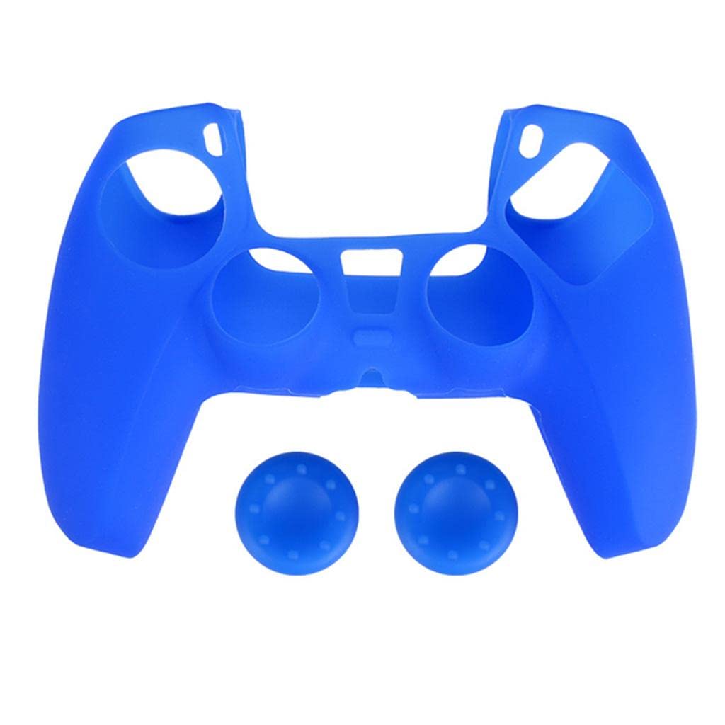 soft silicone skin protective case cover grip for ps5 controller blue| controllers & attachments|video games & consoles