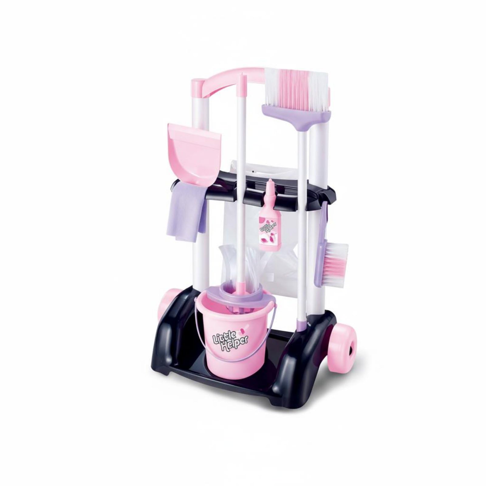 Almencla Set Bambini Pulizia Scopa Paletta Secchio Carrello Materiale Sicuro Stimola Creatività Adatto a Bambini Gioco Educativo Casa , 66732 SET