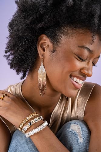 INK+ALLOY Beaded Earrings for Women Dangling, Claire Luxe Seed Bead Fringe Statement Boho Earrings, Hypoallergenic Handmade Jewelry for the Modern Bohemian, 4.25-Inch3