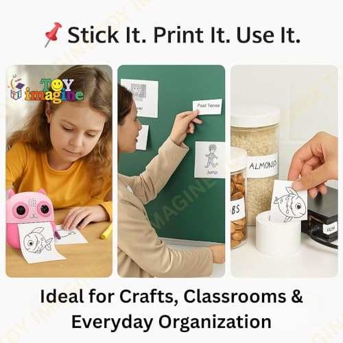 Image of Toy Imagine Non-Sticky Thermal Printer Paper Roll - 2.5 Inch White | 58mm Mini Thermal Roll for Kids Camera, Label, Photo Printers & Billing - Pack of 10