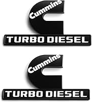 Vista 4 de Yoaoo Paquete de 2 emblemas compatibles con Cummins Turbo Emblem Badge 2500 3500 Emblema Mate Grande Negro Rojo 6.2 x 3.4 pulgadas