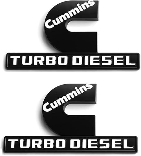Miniatura 4 de Yoaoo Paquete de 2 emblemas compatibles con Cummins Turbo Emblem Badge 2500 3500 Emblema Mate Grande Negro Rojo 6.2 x 3.4 pulgadas