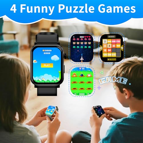 EZON Smart Watch for Kids Boys Girls,1.83" HD Kids Watch with Call Function,Games,Pedometer,Heart Rate,SpO2,Sleep & Stress Monitor, 120+ Sports Modes,Compatible with Android iOS (Blue)4