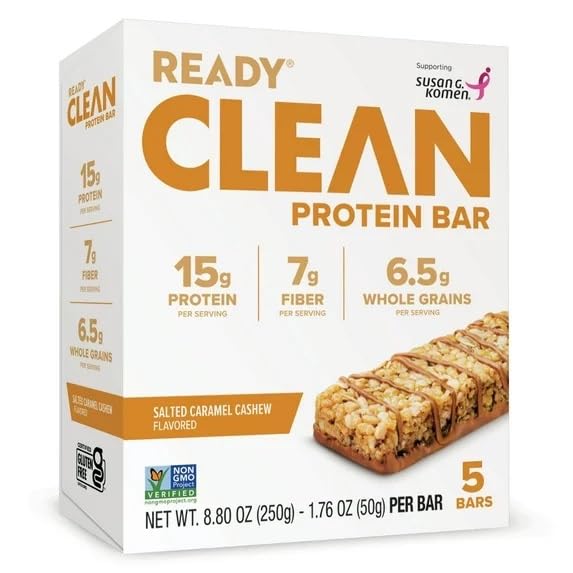 Readdy Claen Protein Bar, Salted Caramel Cashew, 5 Count Bars