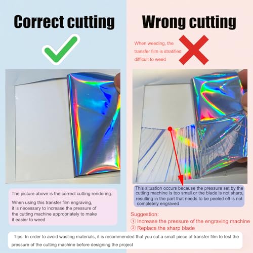 Image of Holographic Heat Transfer Vinyl Metal Silver HTV Holographic Vinyl Rolls 12Inch x 6Feet Iron On Vinyl for T-Shirts DIY Design Totes and Bags, Easy to Cut & Weed, Silhouette Cameo Heat Press Machine