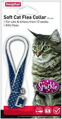 Beaphar Cat Flea Sparkle Collar, Pack of 2, Colours May Vary, Red/ Black/ Blue