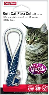 Beaphar Cat Flea Sparkle Collar, Pack of 2, Colours May Vary, Red/ Black/ Blue