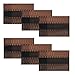 SHACOS Placemats with Table Runner Set of 7 Woven Vinyl Plastic Wipe Clean Heat Resistant Table Mats and Runner Set for Dining Table, Ombre Coffee Black