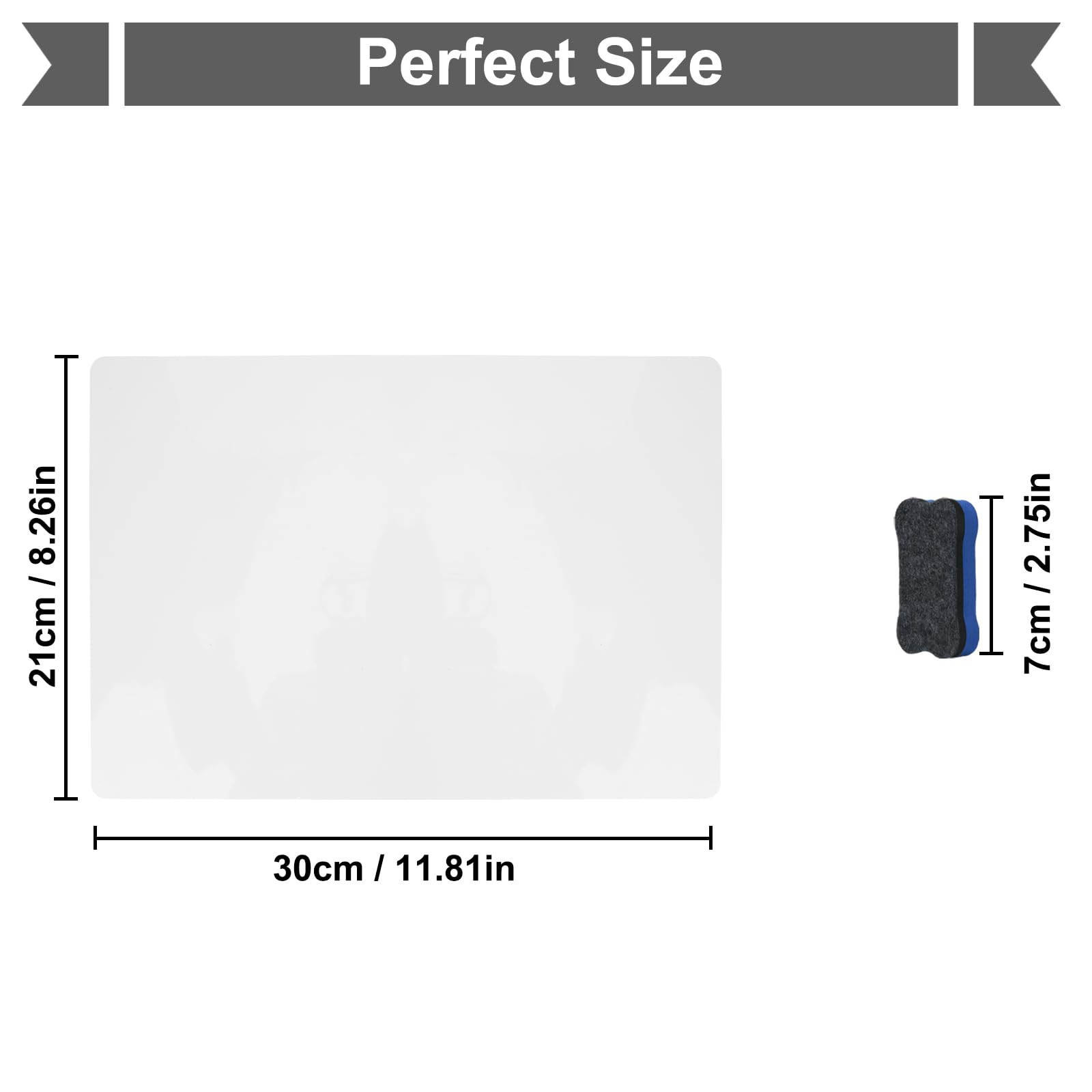 Hiziwimi 2Pcs A316.53x11.81 Inch Magnetic Dry Erase Whiteboard for Fridge,Small Refrigerator White Board for Reminder Sticker Monthly Planner Grocery List, 8 Markers,1 Eraser - Image 2